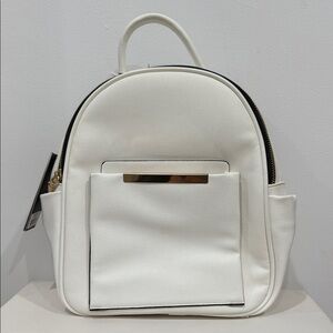 La Terre Chic White Leather Backpack